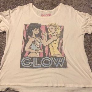 Netflix Tv show Glow womens Tshirt. White with fun comic print. Size medium